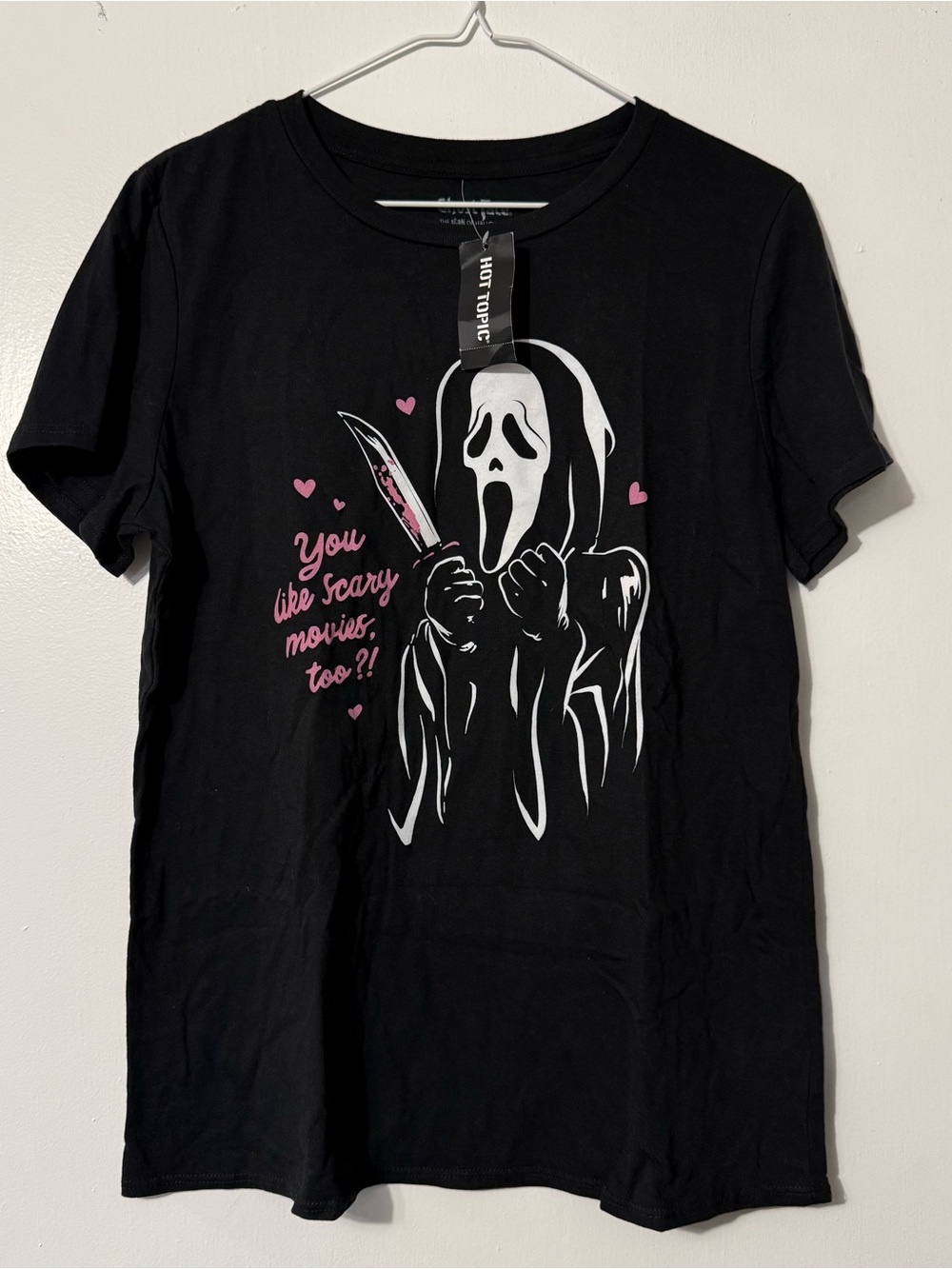 Hot Topic Black Ghostface T-Shirt Women's Size Large NWT